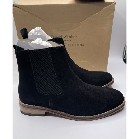 Samual Windsor Men’s Chelsea Boots  Size 6 UK Hand Made Quality Black Suede - Picture 3 of 8